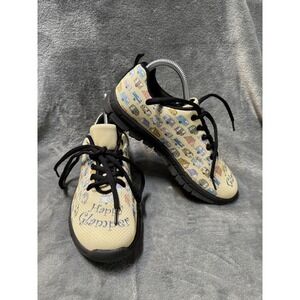 Happy Glamper Shoes Womens‎ Size 8 Beige Camper Print Sneakers Camping Hiking